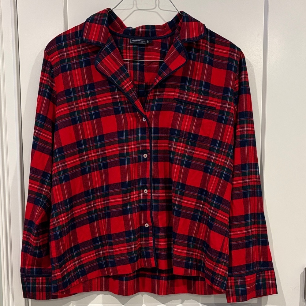 Vineyard Vines Womens button down flannel pajama top Large
